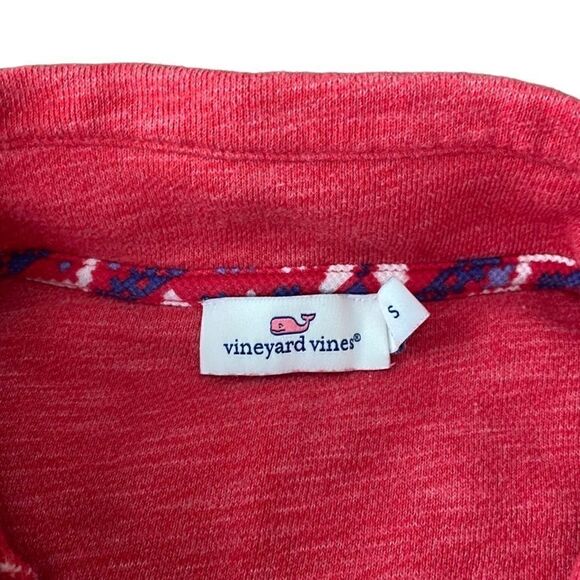 Vineyard Vines Half Zip Fair Isle Shoulder Relaxed Curved Hem Shep Shirt Small - Picture 5 of 6